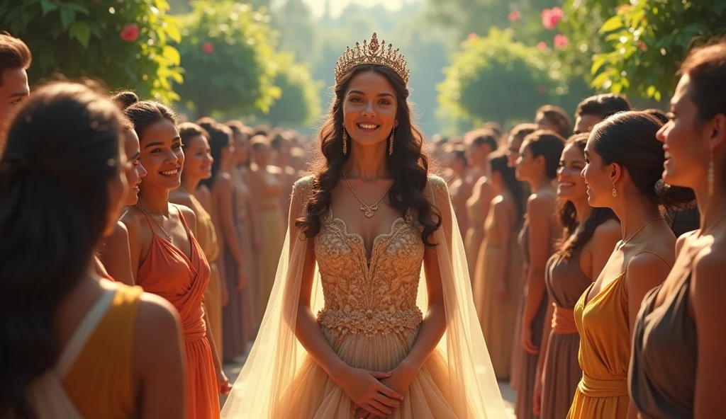 Queen with people smiling