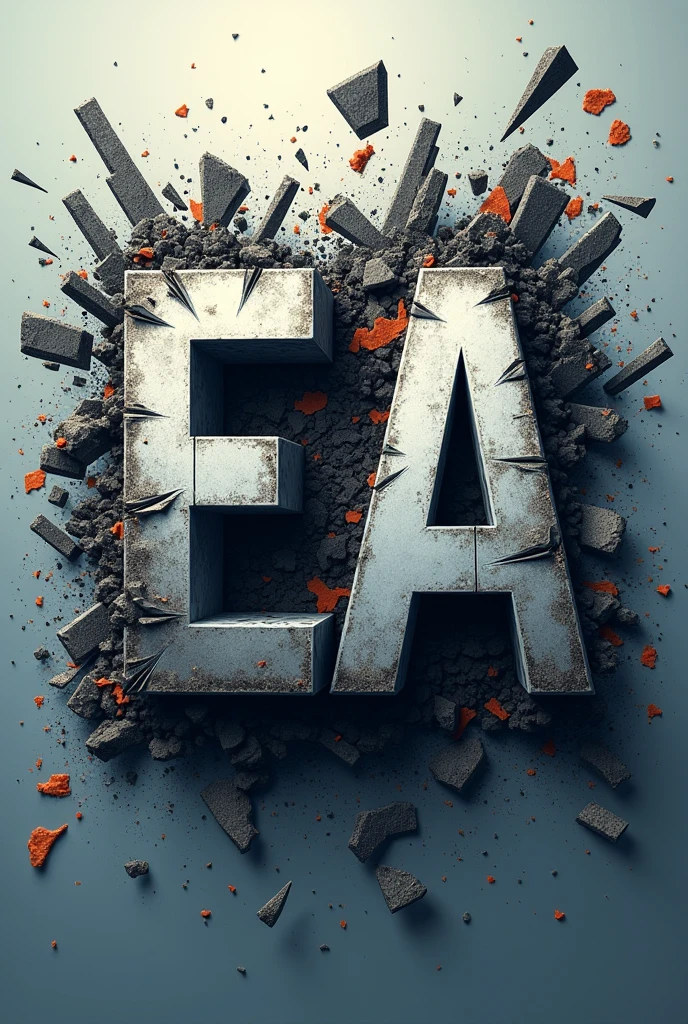 Show me a picture where written "EA" with broken background for Whatsapp status