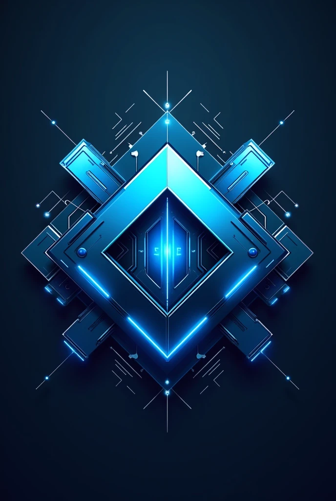 Create a logo for an electronics store called "Tech Haven". The logo should reflect modern technology and innovation. Use bright and technological colors such as blue, silver and graphite. The design should be futuristic and eye-catching, perhaps using geometric shapes or digital elements. The logo should look balanced, professional and attractive to the target audience who is interested in modern technology.