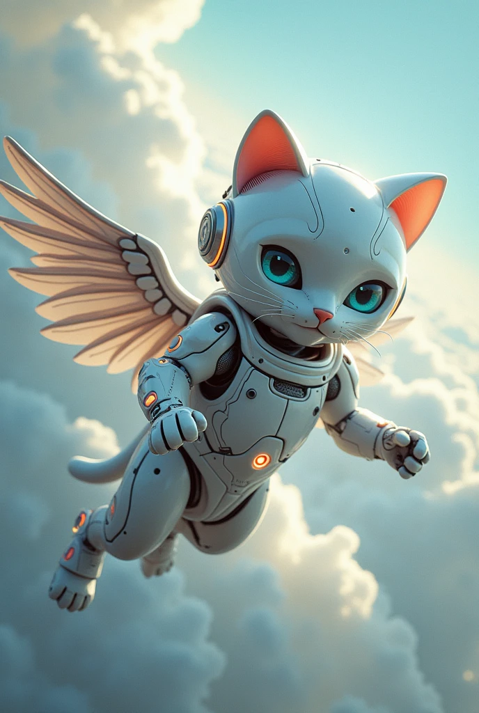 robotic costume flying cat at the heaven
