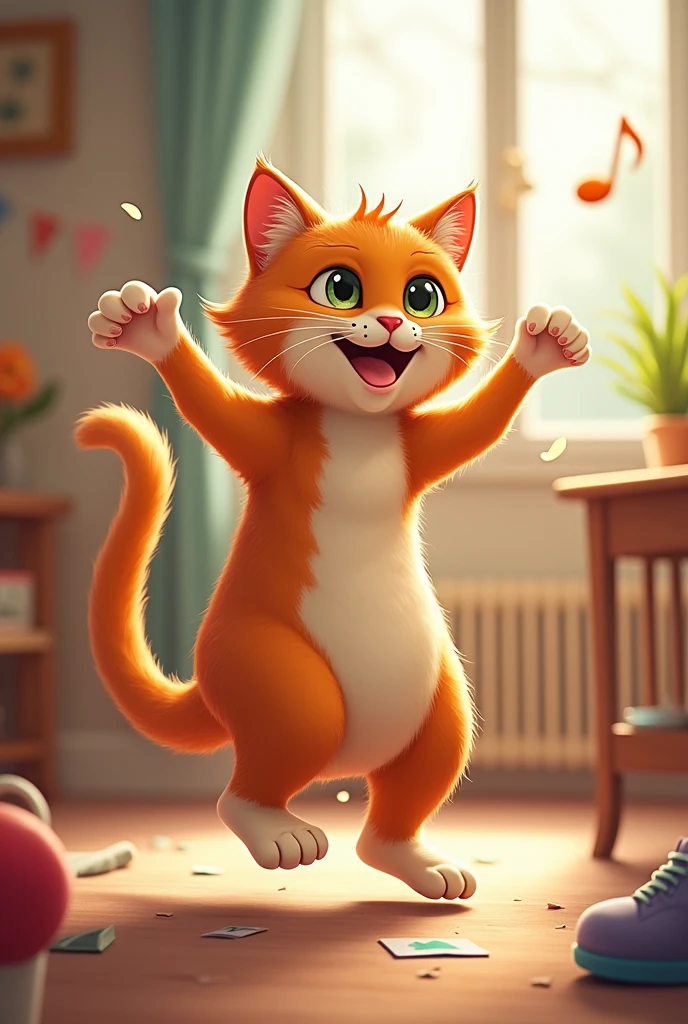 A cat dancing in funny way