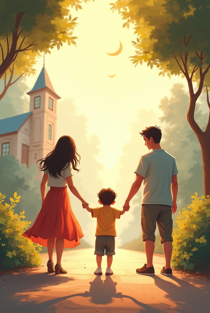 Un dibujo que represente que la familia debe educar y la escuela debe enseñar
