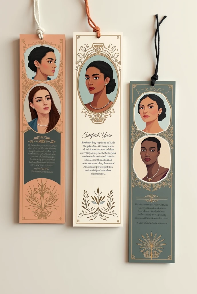 Inspirational bookmarks, beautiful, of human rights and values