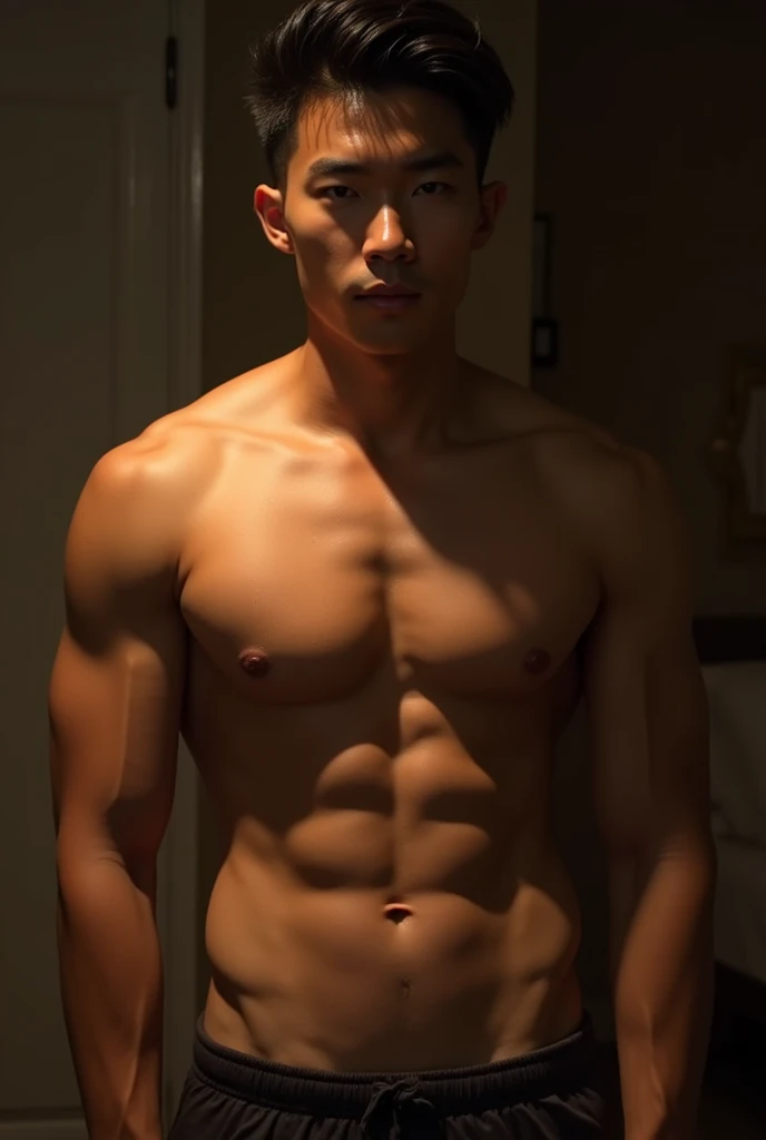 A six pack Asian brother, muscle, masturbation and 