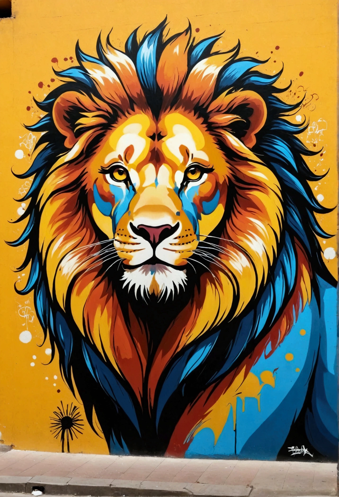‚Unique lion, graffiti-art‘