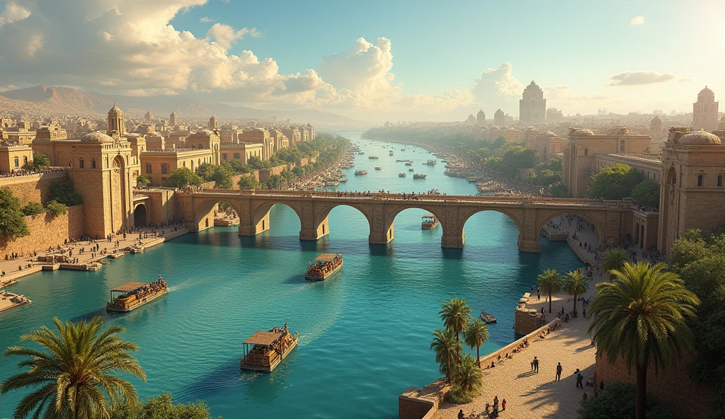 Images showing the network of canals and aqueducts of Alexandria