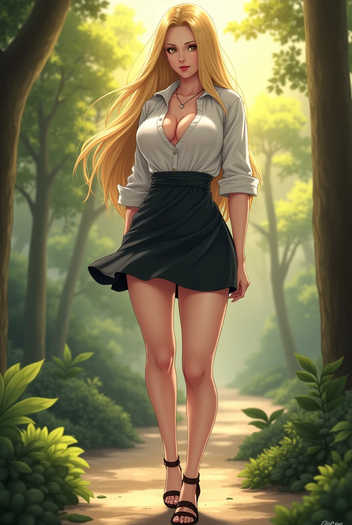 Generate tsunade senju Using sexy casual outfit
