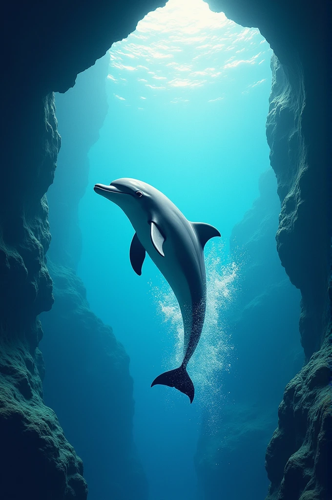 "In the ocean, swimming fast,
There’s a dolphin who loves to splash,
Jumping high, through the waves,
Playing games in ocean caves."