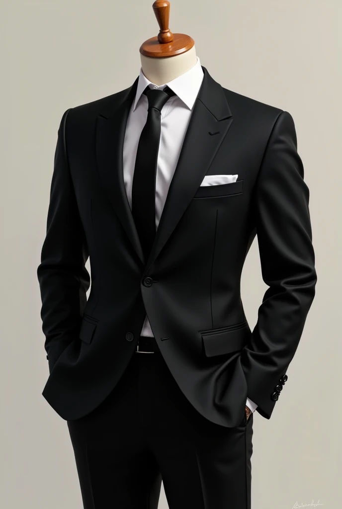 A black suit with tie painted without a person 