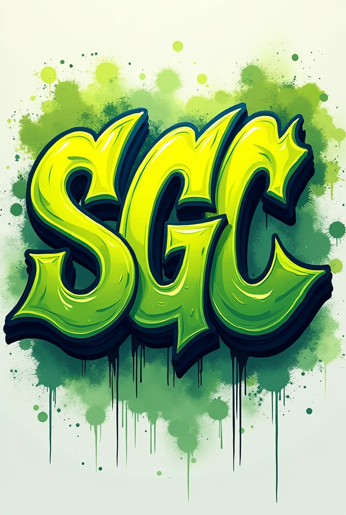Uma Graffiti usando sGc em Caligrafia 3D na paleta de cor em verde 

