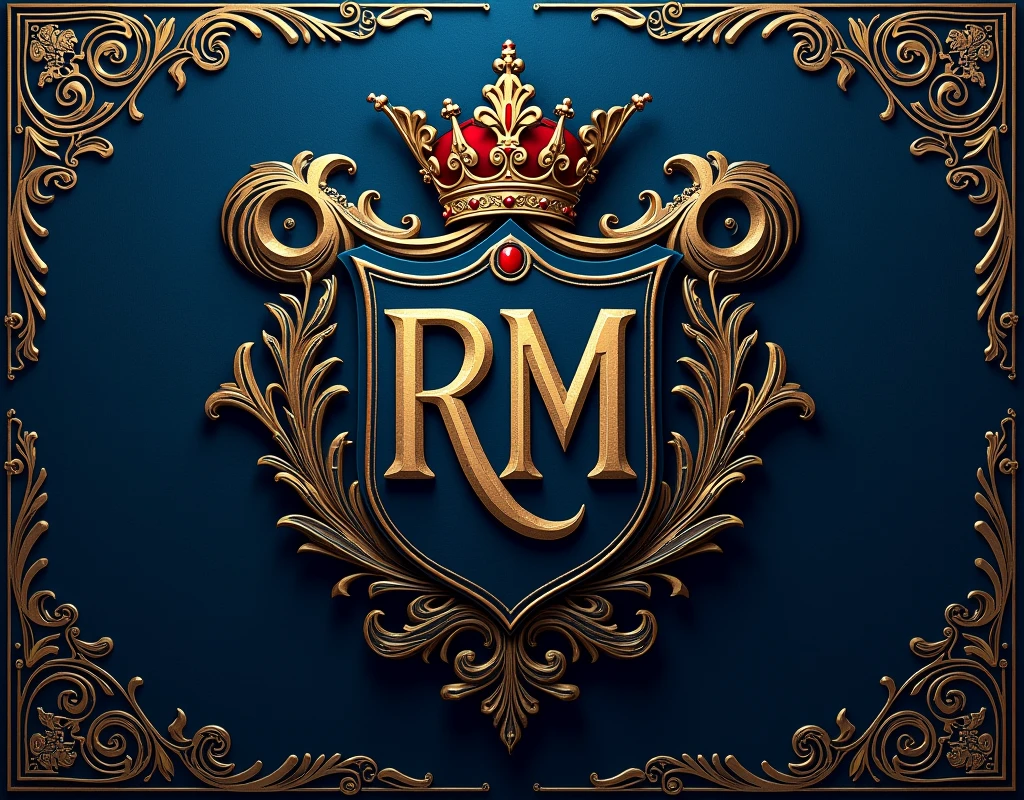 Make a coat of arms with the letters RM 