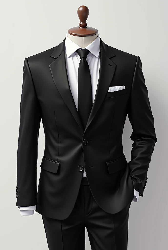 A black suit with tie painted without a person for roblox shirt