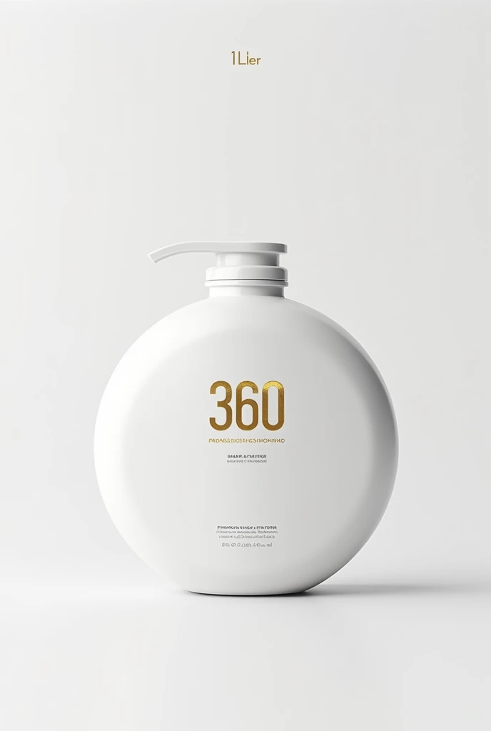 1 liter white round packaging for progressive with fliptop lid name in gold Reducer 360 Brand shampoo