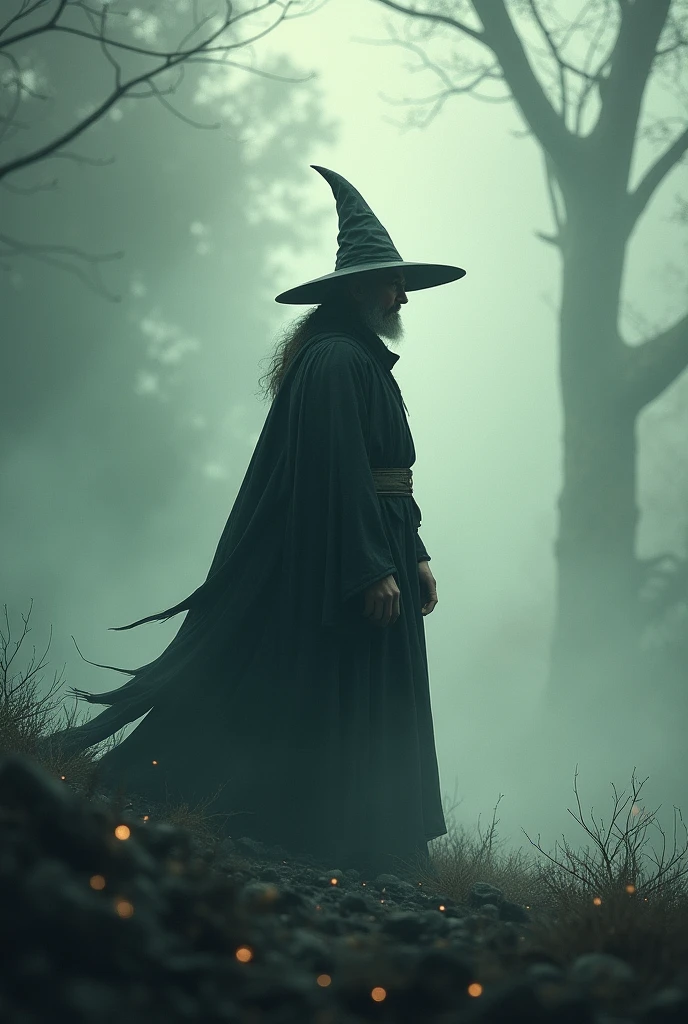 silence and with a wizard's hat