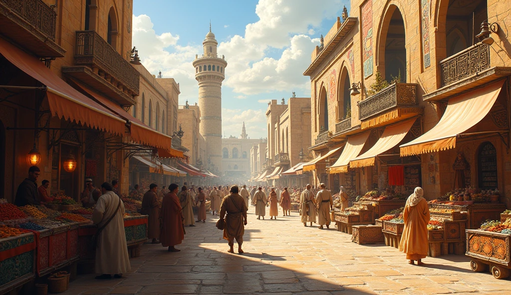 Alexandria main market full of shops and people chatting