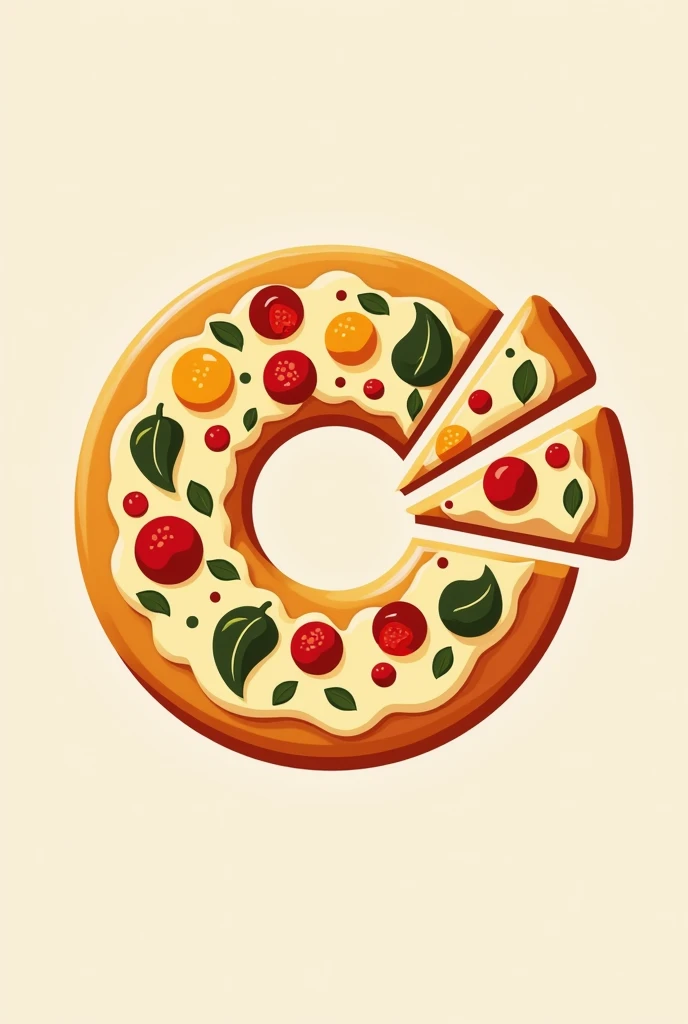 logo of a pizza bread company with round varied color