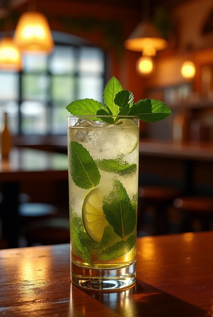 Mojito in a pub bar