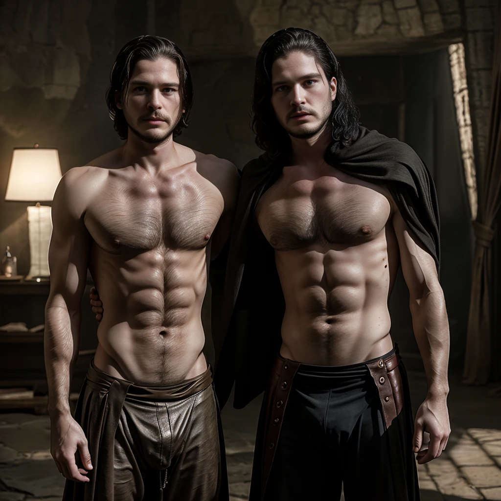 The naked body of Censor Stark with his brother Jon Snow
