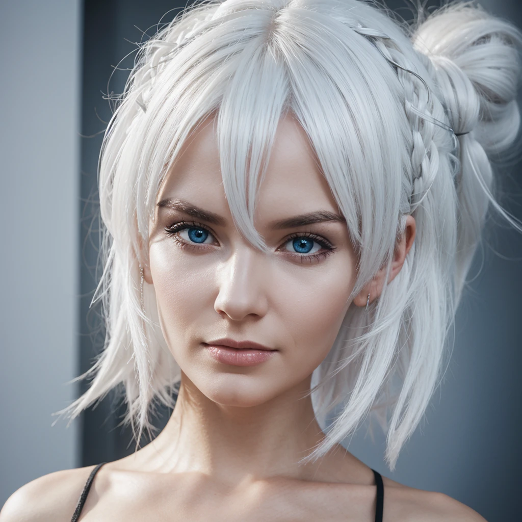 nordic alien woman, white hair