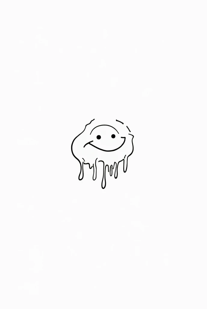 I want it to generate a simple but well designed happy face melting but it is linear and in black and white