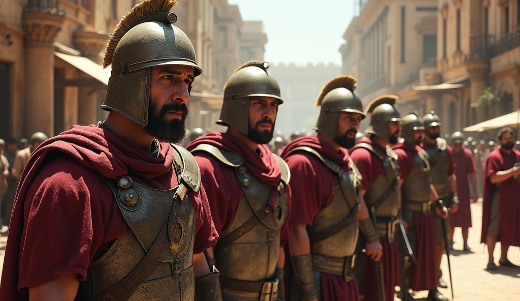 Exhausted Roman soldiers and tensions in the city of Alexandria