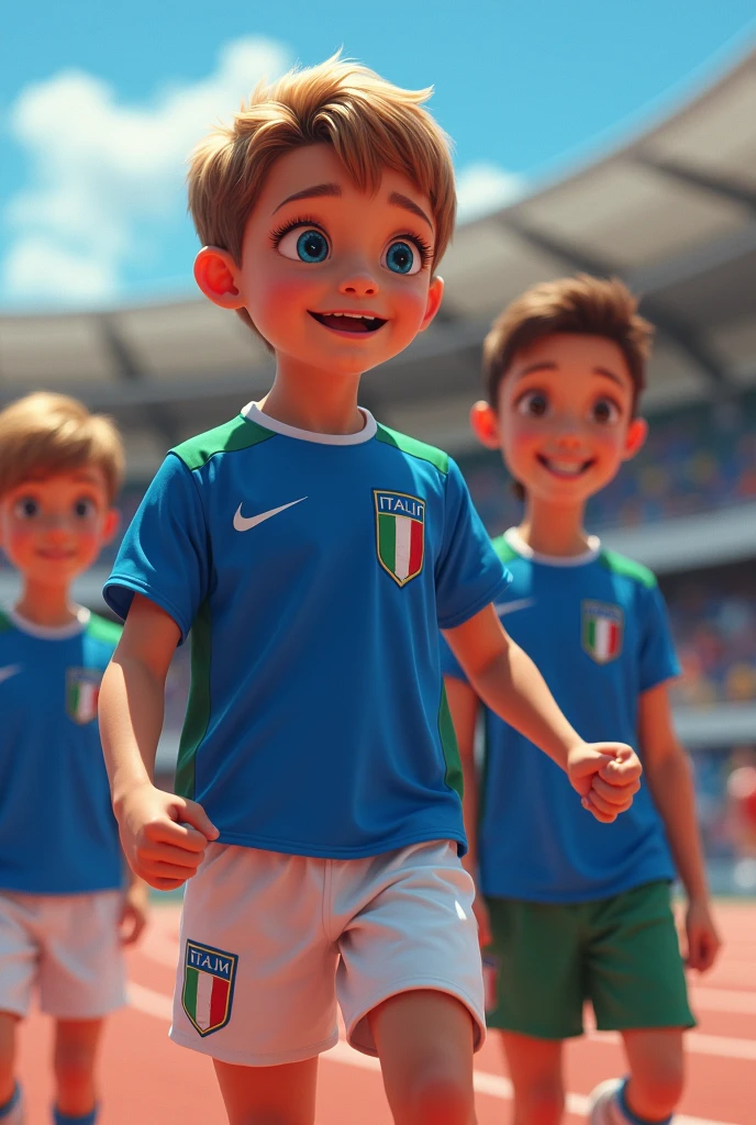 Children in Olympic uniform from Italy