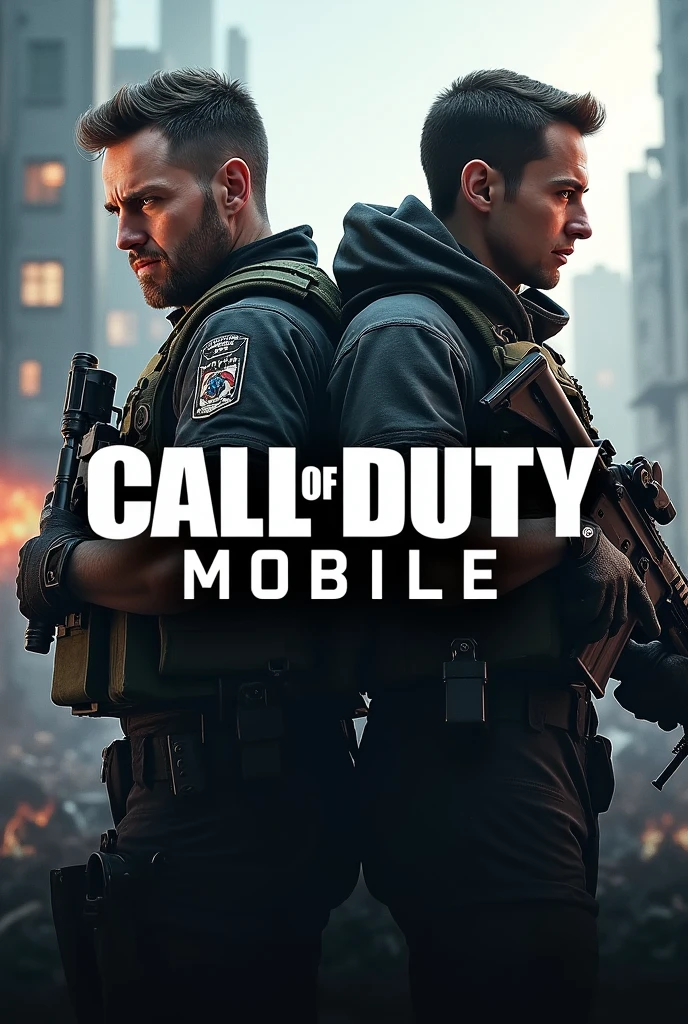 An image to promote Call of Duty Mobile tournaments for Android and with more realistic characters from the game that say the name of the game