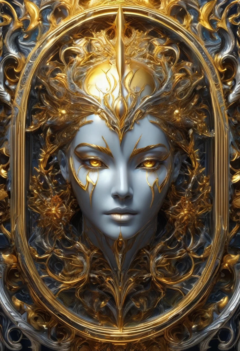 claws, intricate and detailed symbolism, ornate gold and silver metal frame, hidden motives and numerology, digital art high quality, cinematic dramatic lighting, bright coloured, work of art, (best qualityer,8k,high resolution,work of art:1.2),ultra detali,(realisitic,photorealisitic,photo-realisitic:1.37),conceptual artwork,digitalpainting