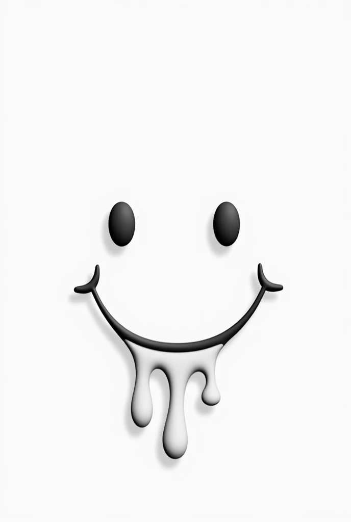 I want it to generate a simple but well designed happy face melting but it is linear and in black and white,