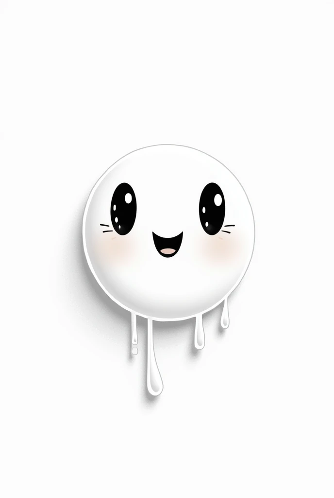 I want you to generate a simple black and white linear design happy face melting