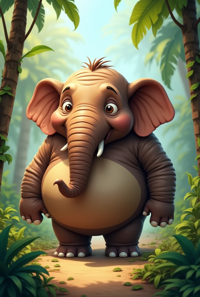 Generates a rather fat and obese anthropomorphic brown elephant