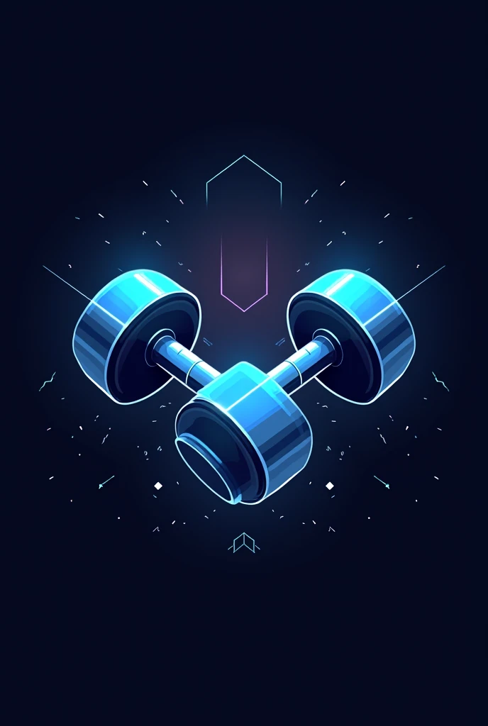 Create a gym logo with dumbbells in a futuristic way 