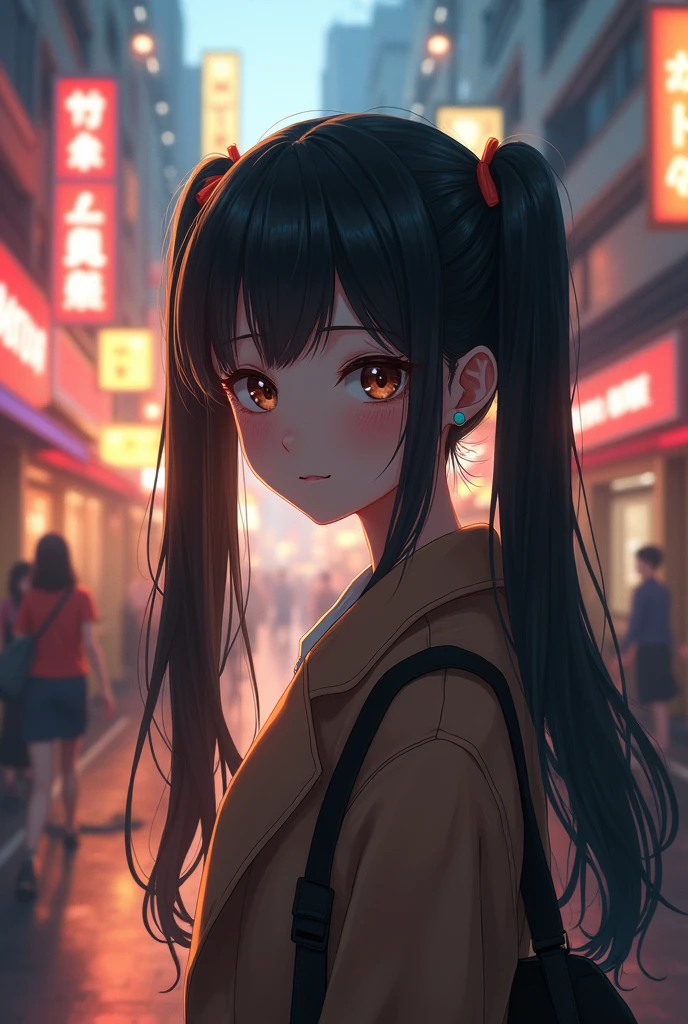 but not explicit, work of art, best qualityer, HuTaoV4, 1 girl, standing alone, blush, twintails, long hair, hair between the eyes, ((street clothes)), citys, plein-air, natta, movie poster, 8k extremamente detalhado, Soft, high resolution, ultra quality, cinematic lighting, ambient occlusion, High definition, 2k, 4K, 8k, 16K, extremely detailed anime, detailed faces, perfect composition, wide plan, atmospheric lighting, very sexy, lift skirt, random lumbar angle, no censure