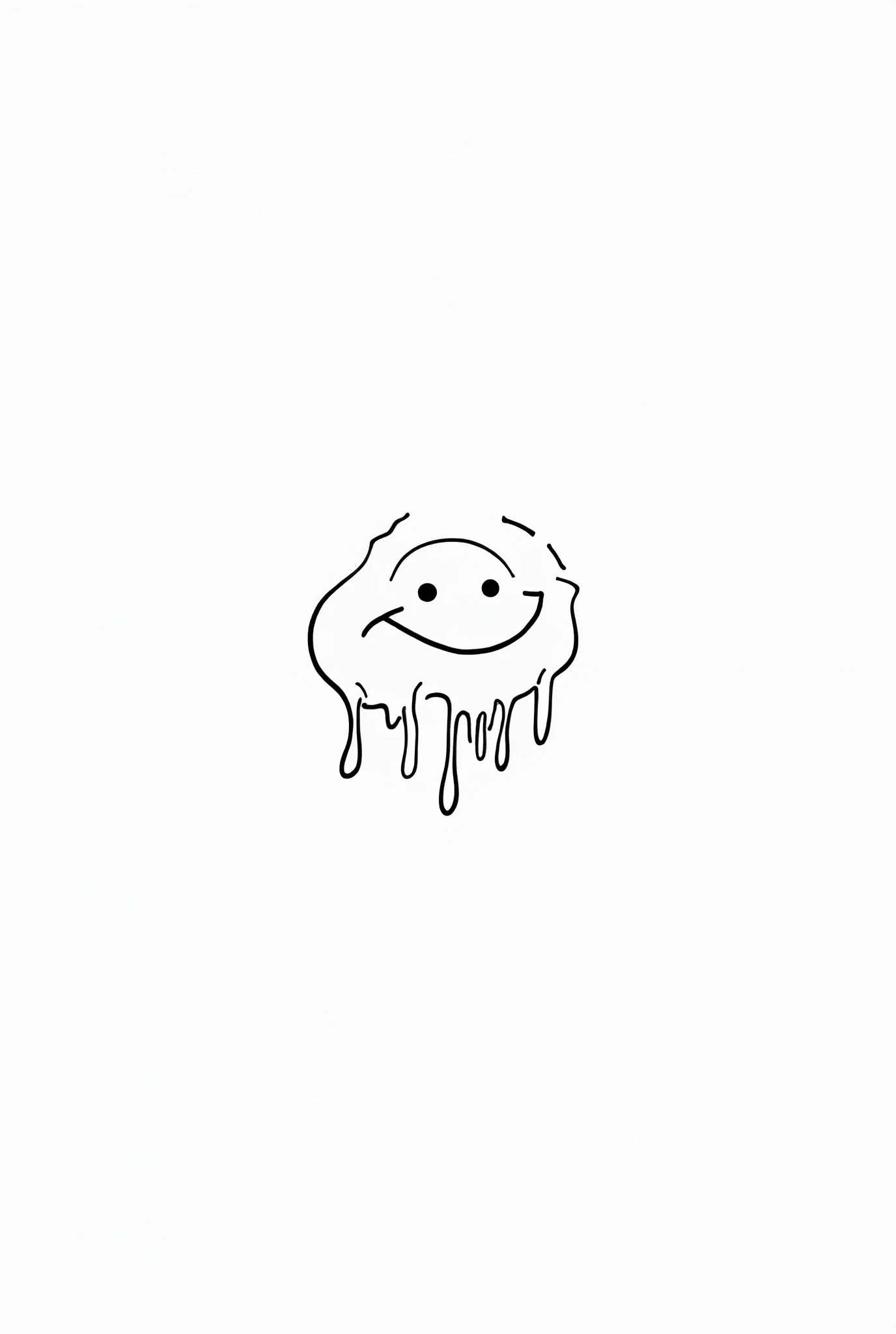 I want it to generate a simple but well designed happy face melting but it is linear and in black and white
