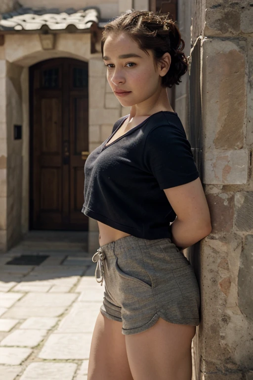 emilia clarke in short back shorts 