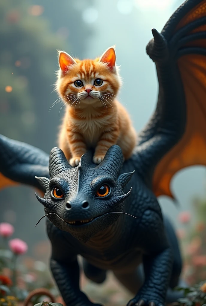 1 year old orange cat,Scottish Fold Persian,Ride the Toothless Dragon,Fantasy,black dragon,Orange tabby cat,furry