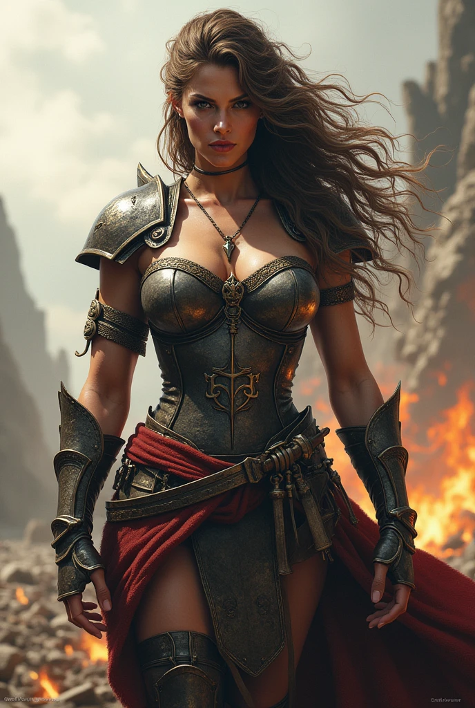 Warrior with big breasts 
