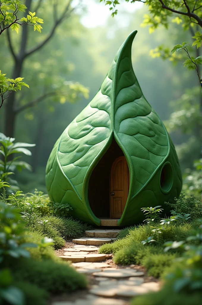 Create a leaf-shaped house model