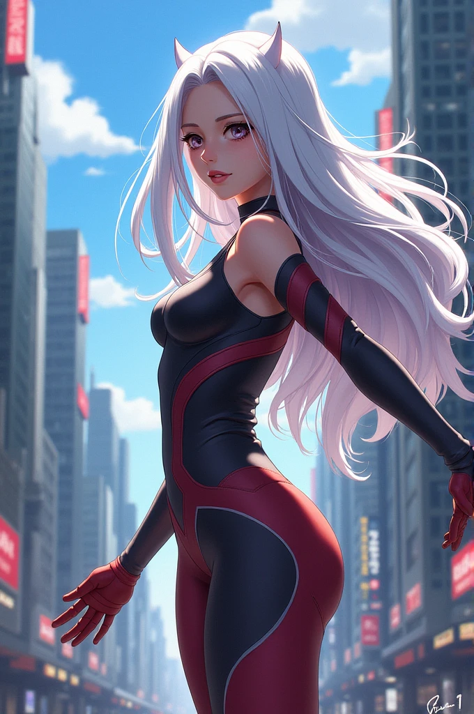 Create a white-haired female Boku no hero academia oc