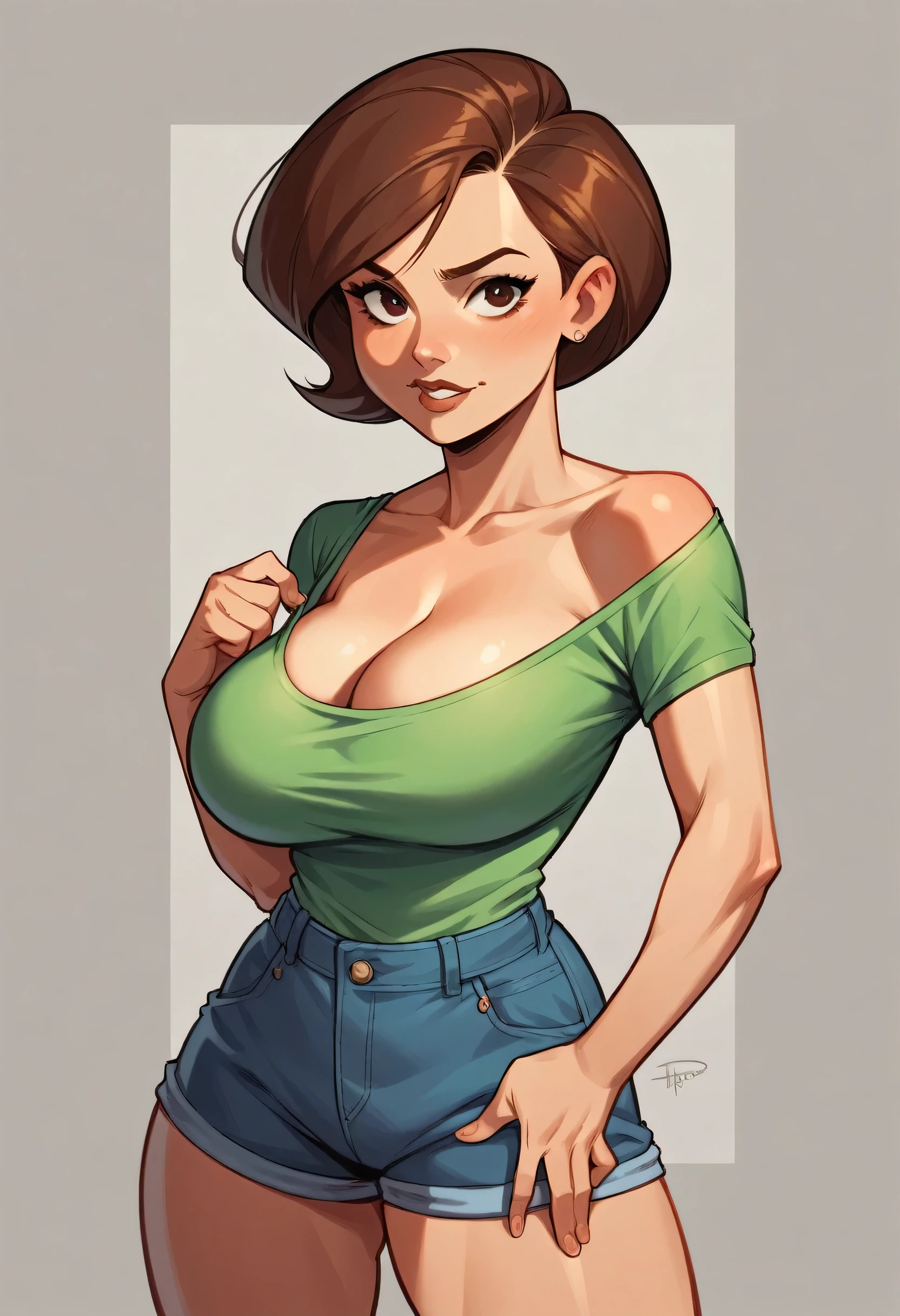 Helen Parr sexy with big breasts, jambes écartées sans culotte