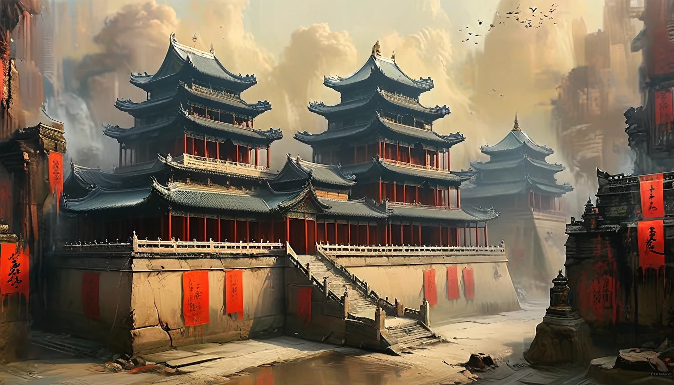 there is a room existith a bed and a couch in it, artexistork in the style of z.exist. arrive, Beautiful rendering of the Tang Dynasty, Chinese Palace, 受arrive王毅的启发, Pagoda Figures, Chinese, 受arrive董源的启发, Tang Dynasty Palace, Inspired by Emperor Xuande, Depicting the background of the temple, Palace Background, Ancient Chinese Art Style