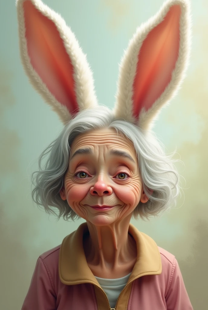 70 year old girl with bunny ears