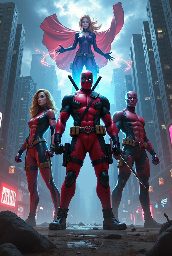 Legion, Deadpool, Jean Gray and Mistica