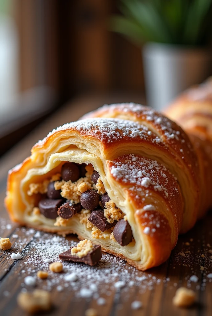 The mix of croissant with cookie and chocolate chips