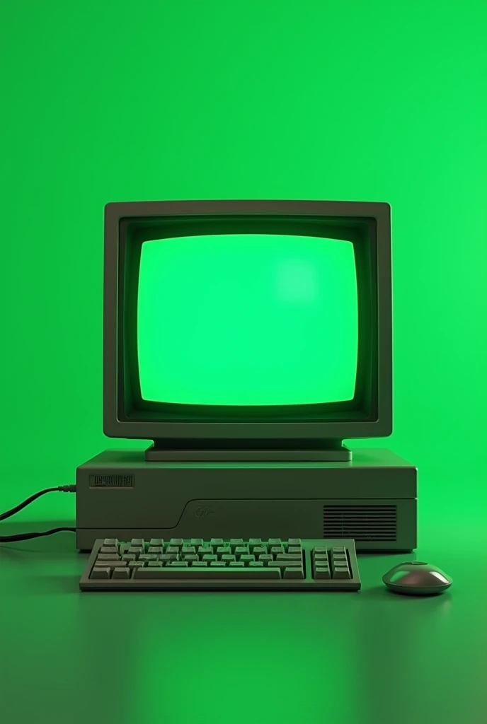Make me a 1980&#39;s computer with a green background

