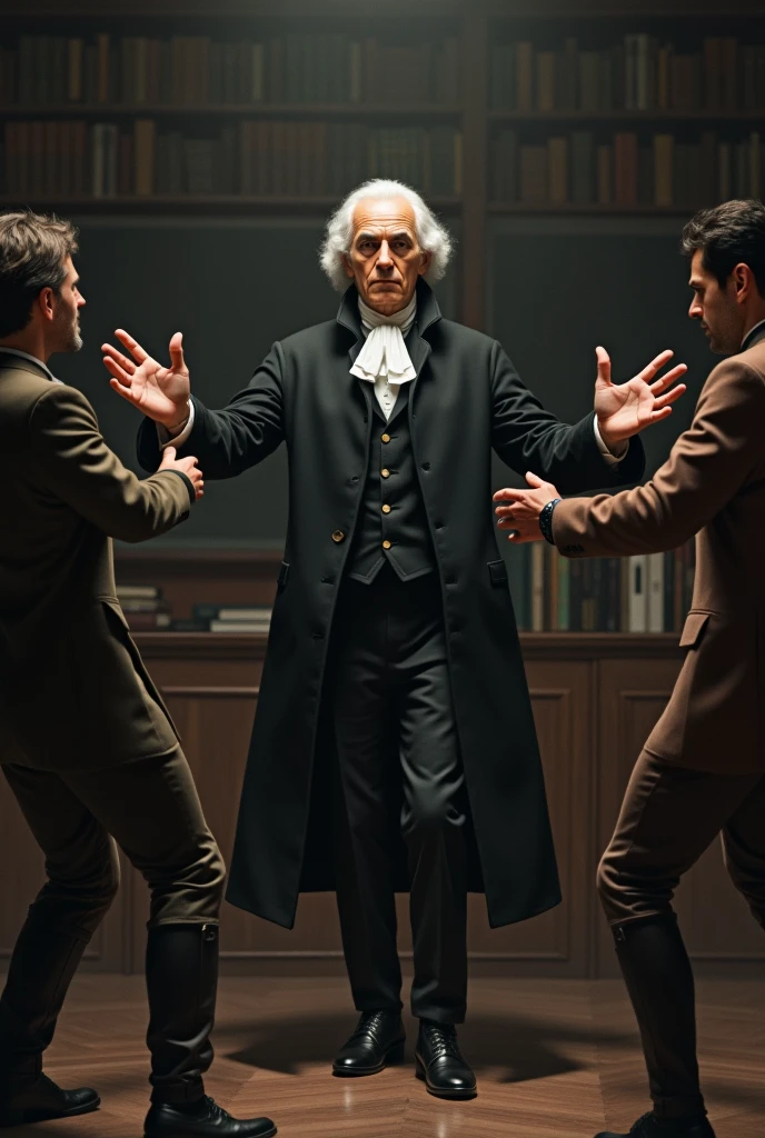 make immanuel kant in a position as if he were breaking up a fight between two imaginary people