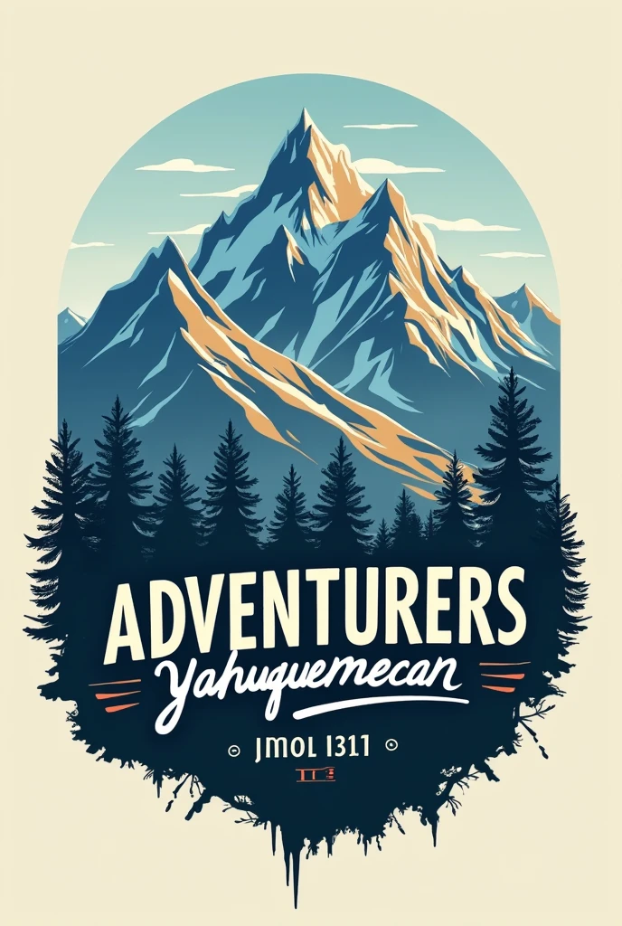 Logo that has the words adventurers and yahuquemecan with a mountain background