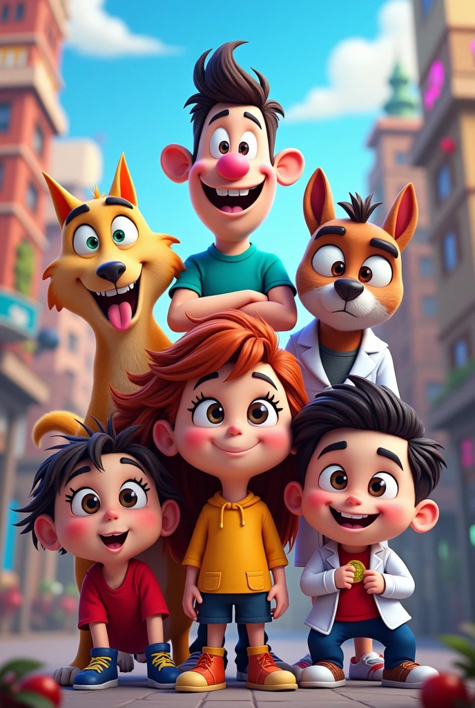 Cartoons group photo for profile picture of a youtube channel 