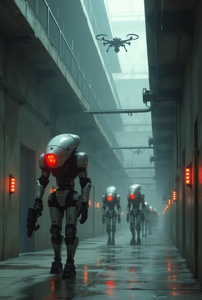 Prison being controlled by small robots