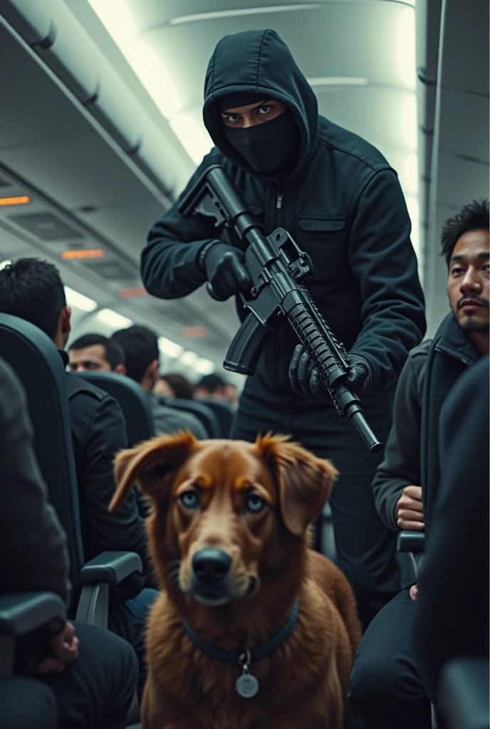 Dog horse terrorist Inside a plane